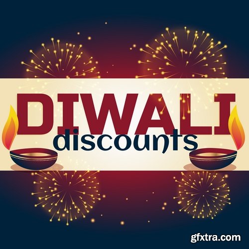 Collection background is Diwali flyer banner candle Indian god theme vector image 25 EPS