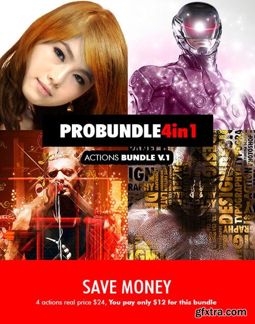 GraphicRiver - Pro Bundle - 4in1 Photoshop Actions Bundle V.1 - 18503121