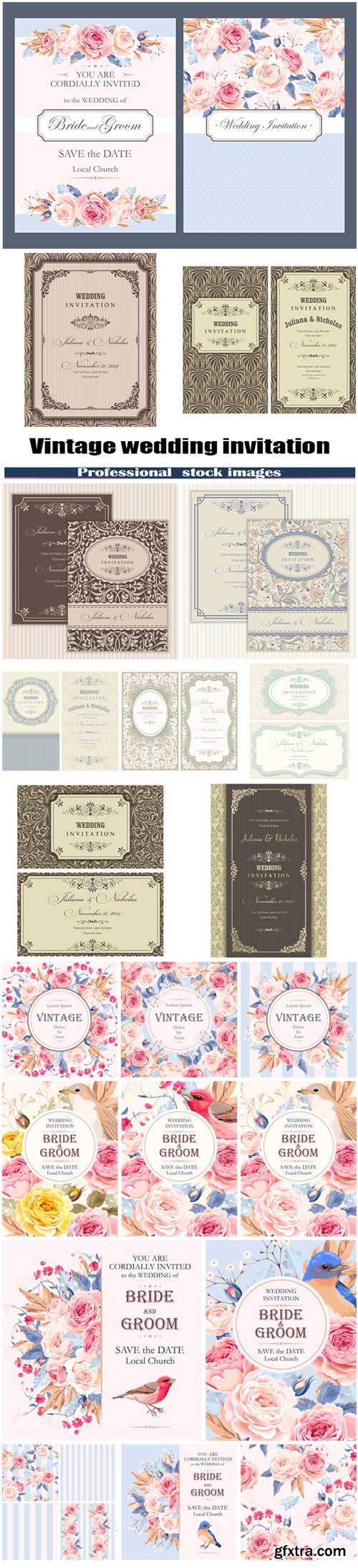 Vintage wedding invitation