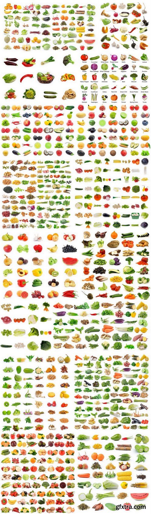 Fruit and Vegetable Isolated on White Background - 16xUHQ JPEG Photo Stock (Копировать)