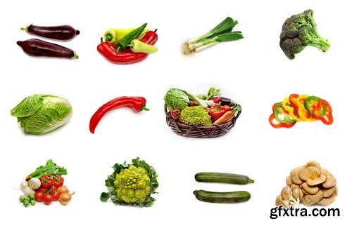 Fruit and Vegetable Isolated on White Background - 16xUHQ JPEG Photo Stock (Копировать)