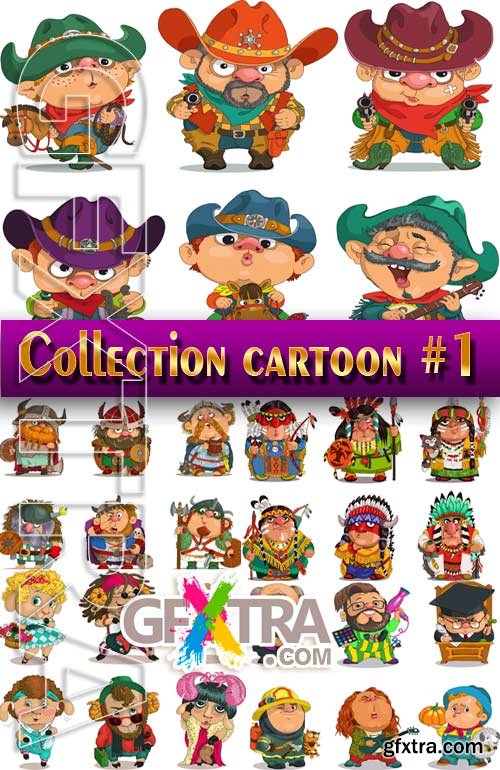 Collection of Cartoon #1 - Stock Vector