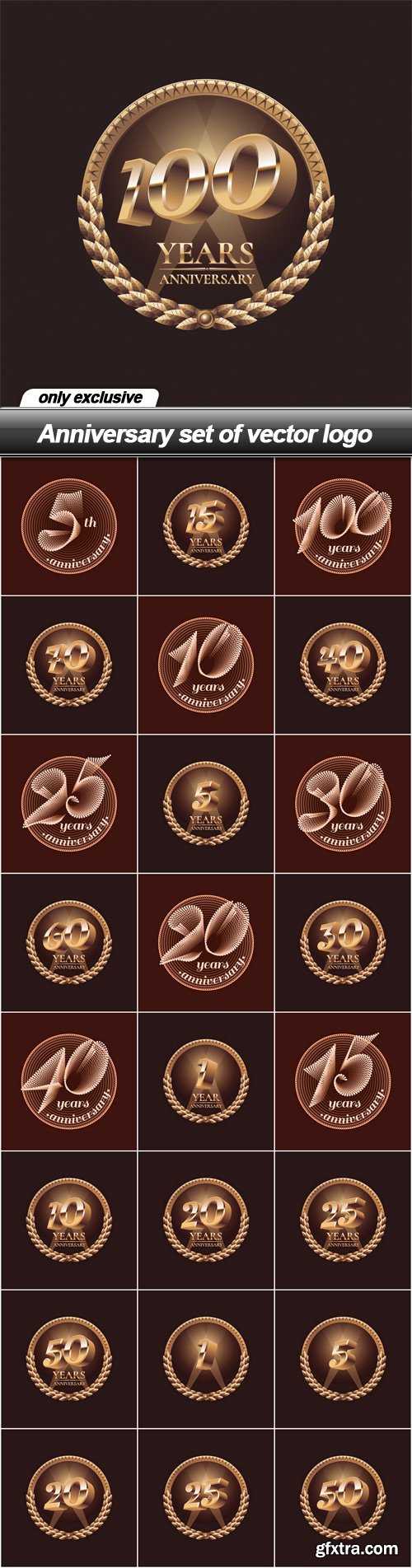 Anniversary set of vector logo - 25 EPS