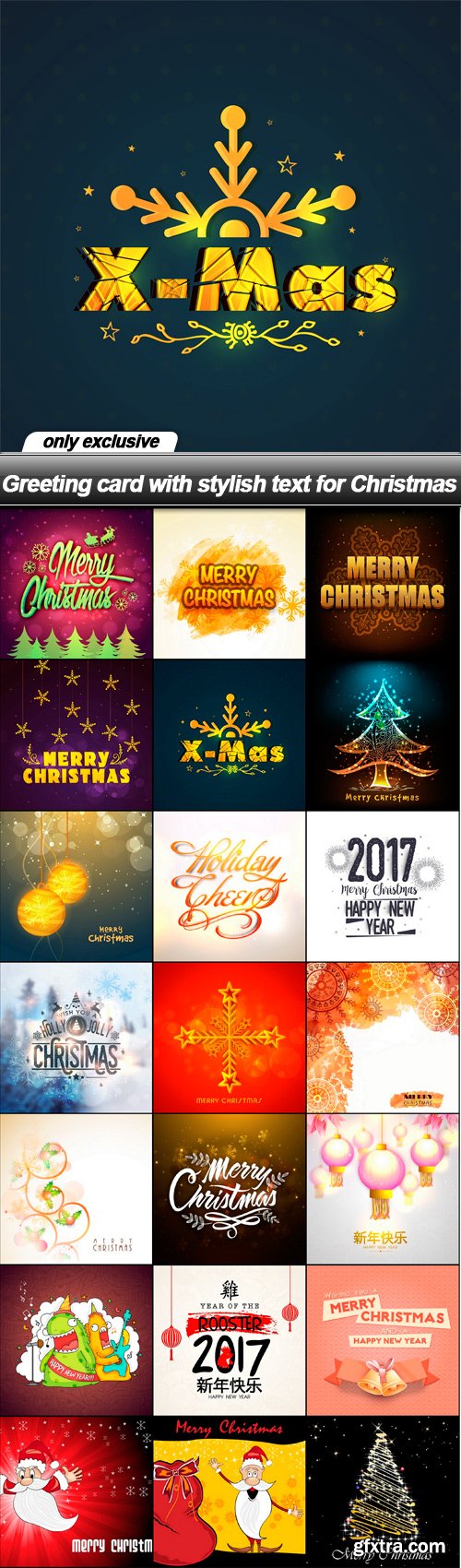 Greeting card with stylish text for Christmas - 21 EPS