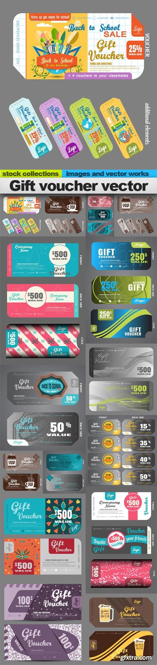 Gift voucher vector 3, 15 x EPS