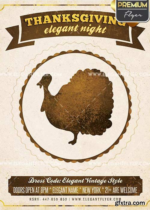 Thanksgiving V7 Flyer PSD Template + Facebook Cover