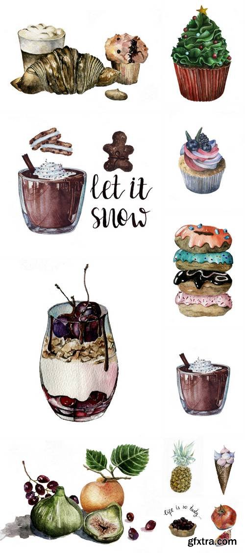 Watercolor Food