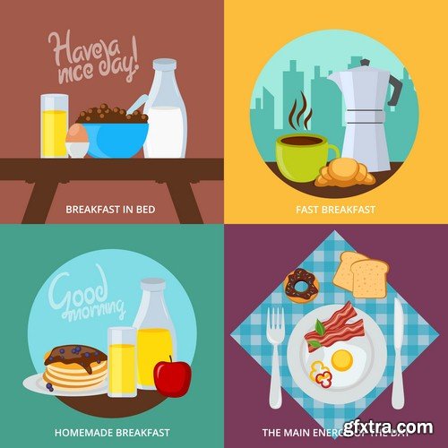 Breakfast sets - 6 EPS