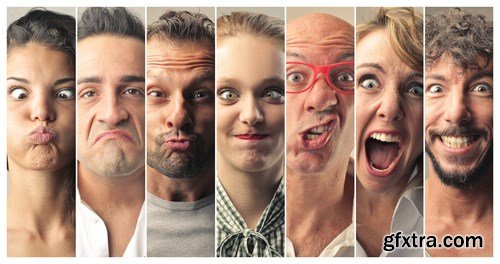 Faces and people\'s emotions 2 - 17xUHQ JPEG Photo Stock