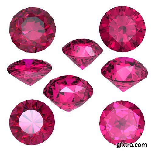 Rubies and garnets - gemstones, 33xUHQ JPEG Photo Stock