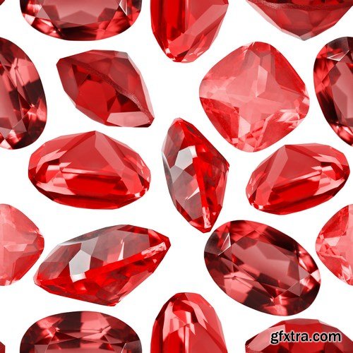 Rubies and garnets - gemstones, 33xUHQ JPEG Photo Stock