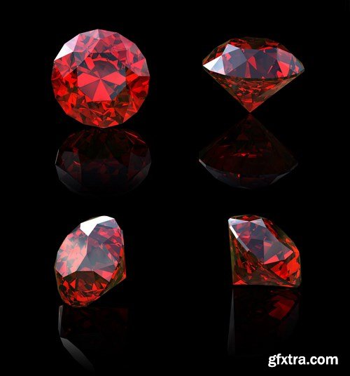 Rubies and garnets - gemstones, 33xUHQ JPEG Photo Stock