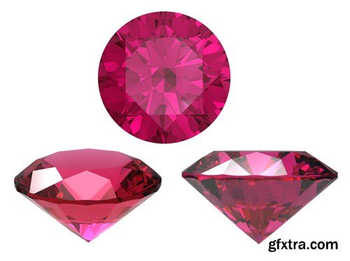 Rubies and garnets - gemstones, 33xUHQ JPEG Photo Stock