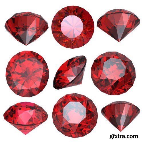 Rubies and garnets - gemstones, 33xUHQ JPEG Photo Stock