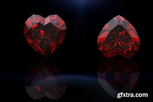 Rubies and garnets - gemstones, 33xUHQ JPEG Photo Stock