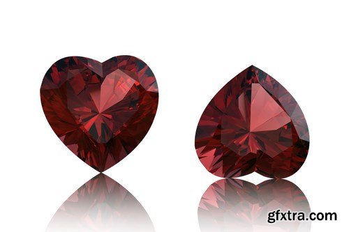 Rubies and garnets - gemstones, 33xUHQ JPEG Photo Stock