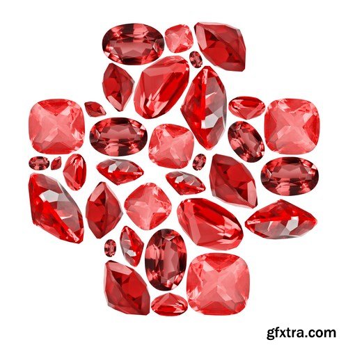 Rubies and garnets - gemstones, 33xUHQ JPEG Photo Stock