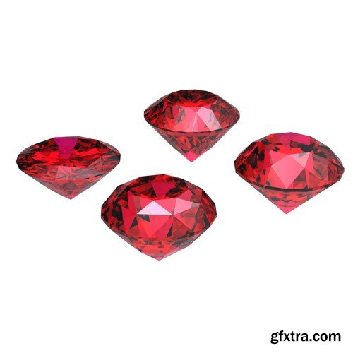 Rubies and garnets - gemstones, 33xUHQ JPEG Photo Stock