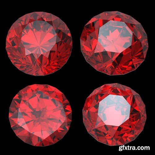 Rubies and garnets - gemstones, 33xUHQ JPEG Photo Stock