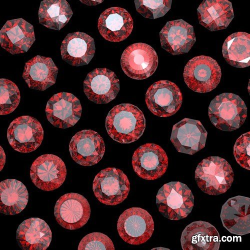 Rubies and garnets - gemstones, 33xUHQ JPEG Photo Stock