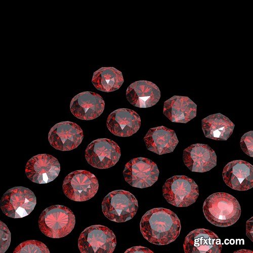 Rubies and garnets - gemstones, 33xUHQ JPEG Photo Stock