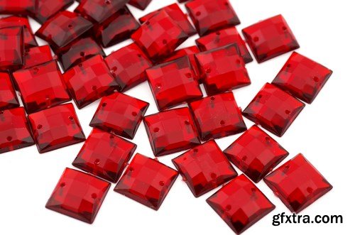 Rubies and garnets - gemstones, 33xUHQ JPEG Photo Stock