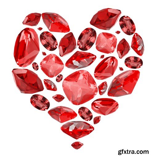 Rubies and garnets - gemstones, 33xUHQ JPEG Photo Stock