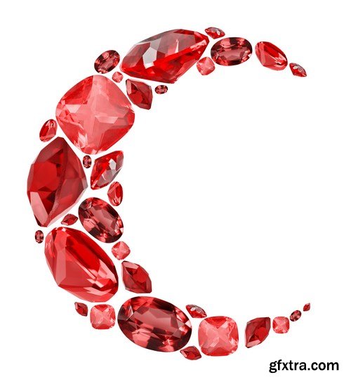 Rubies and garnets - gemstones, 33xUHQ JPEG Photo Stock