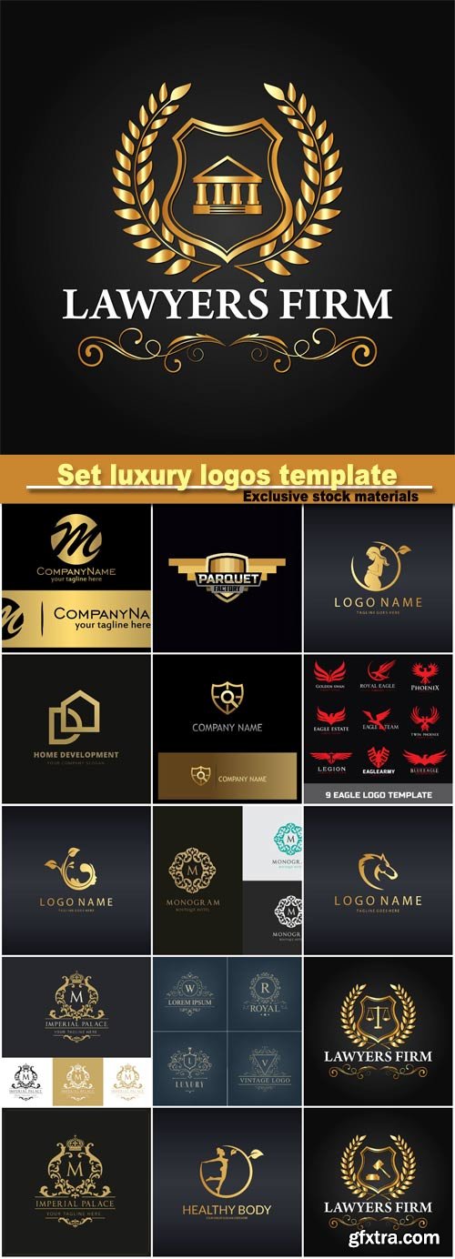 Set luxury logos template calligraphic elegant ornament, business sign