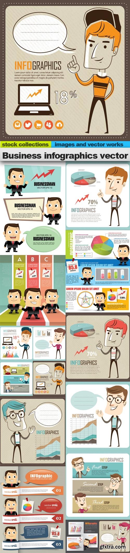 Business infographics vector 4, 15 x EPS