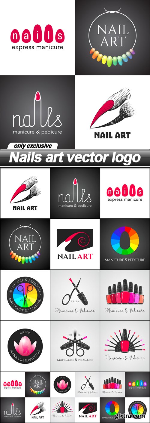 Nails art vector logo - 15 EPS