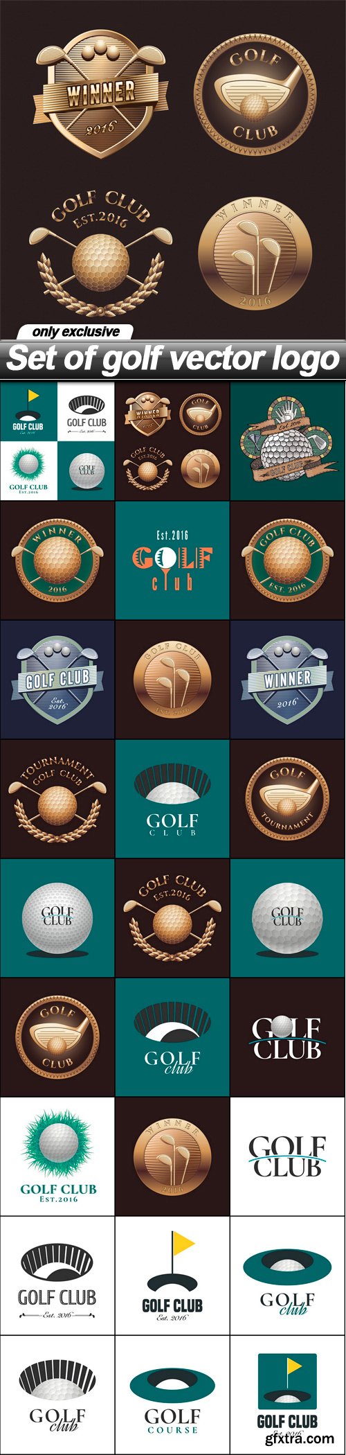 Set of golf vector logo - 27 EPS