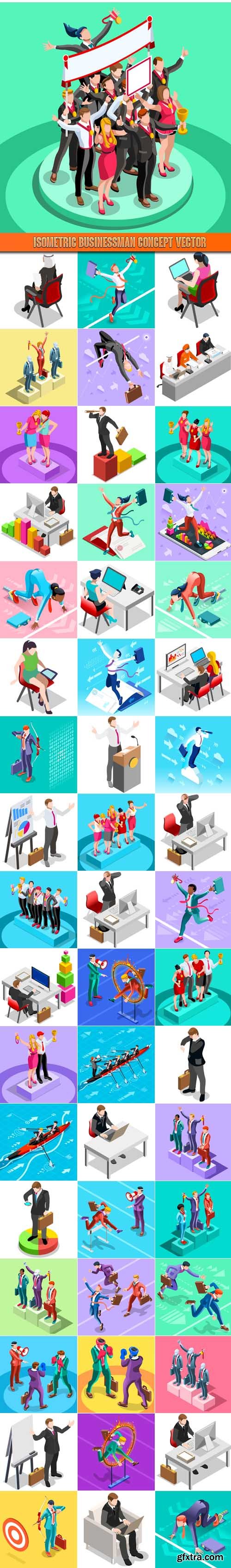 Isometric Businessman concept vector