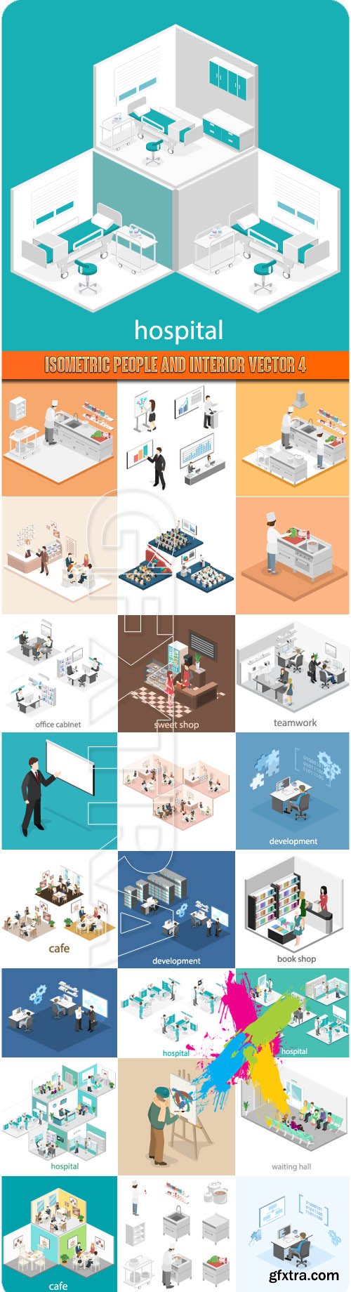 Isometric people and interior vector 4