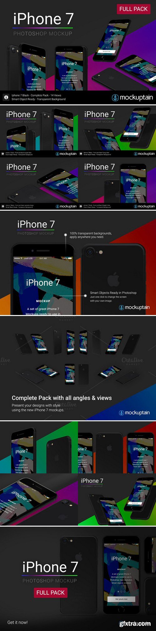 CM - Iphone 7 Mockup Black Full Pack 977509