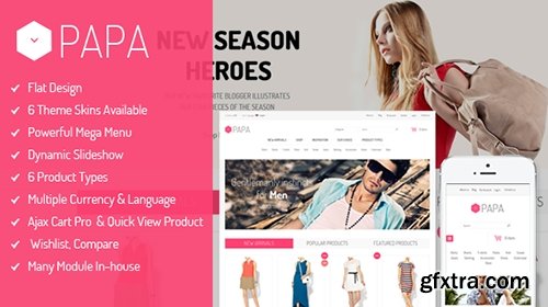 ThemeForest - SM Papa v1.2.0 - Responsive Fashion Theme for Magento - 6507083