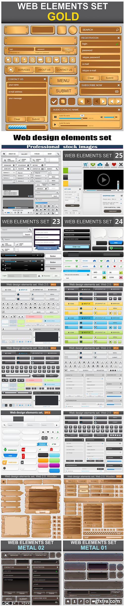 Web design elements set