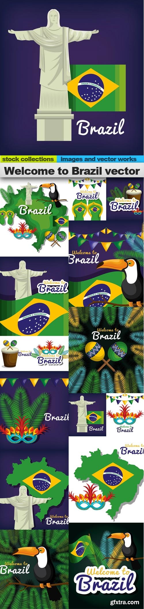 Welcome to Brazil vector, 15 x EPS