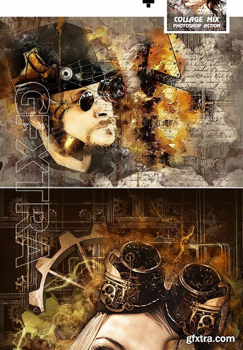 GraphicRiver - Steampunk Art Kit Photoshop Action 18409797