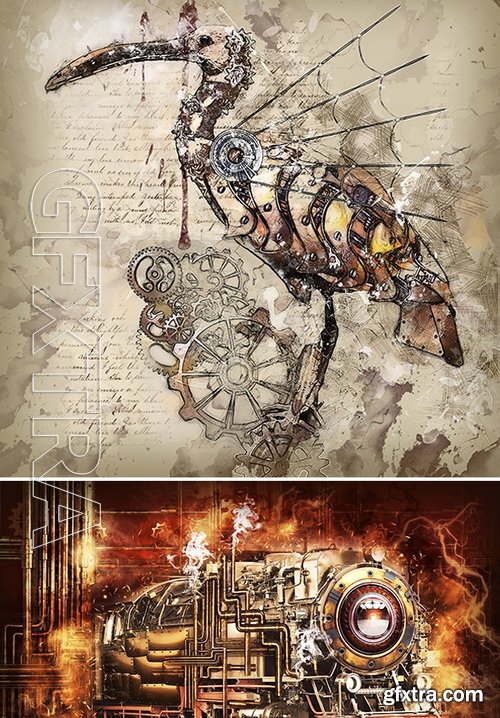 GraphicRiver - Steampunk Art Kit Photoshop Action 18409797