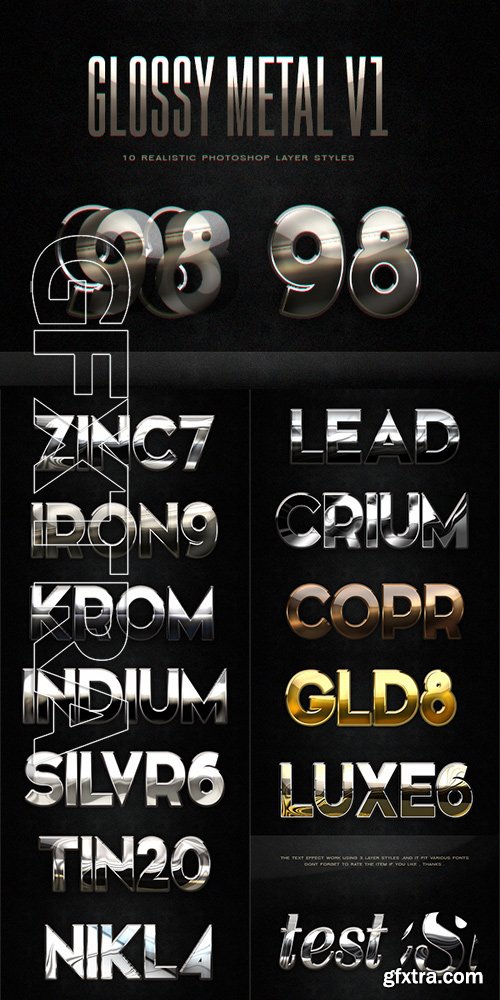 GraphicRiver - Glossy Metal Photoshop Layer Styles V1 18384203