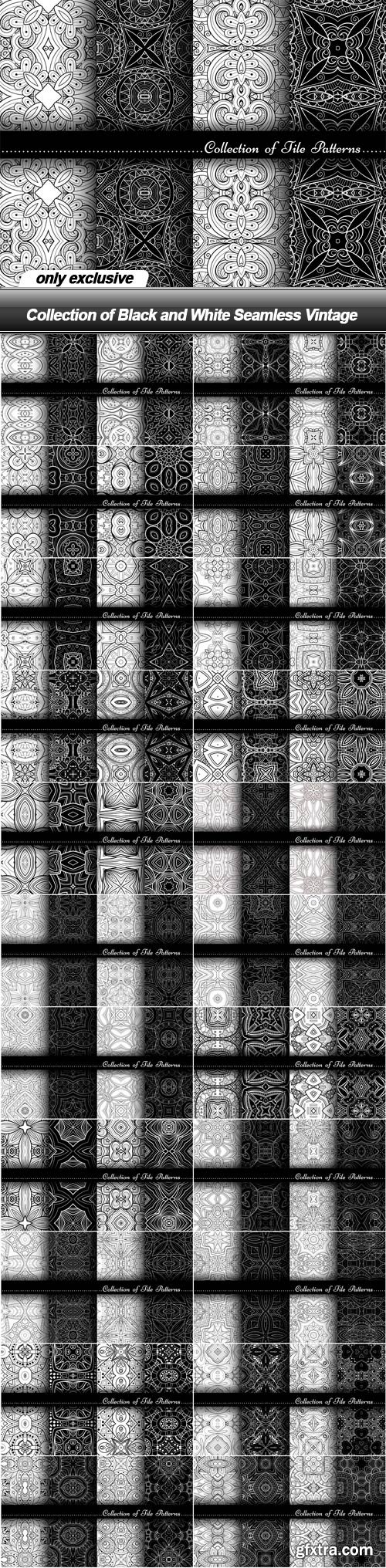 Collection of Black and White Seamless Vintage - 23 EPS