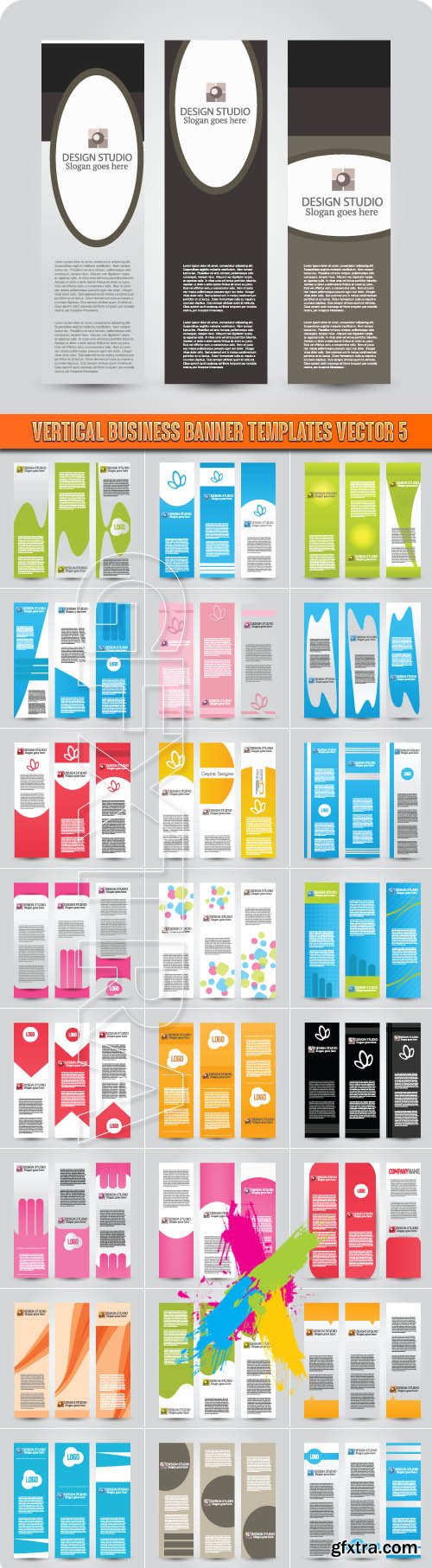 Vertical business banner templates vector 5