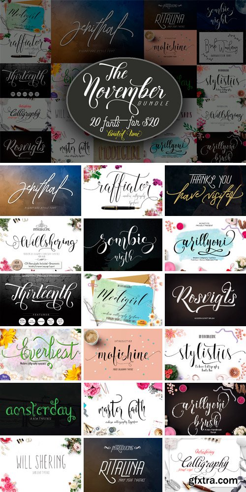 CM 1017484 - The November Bundle - 20 Fonts