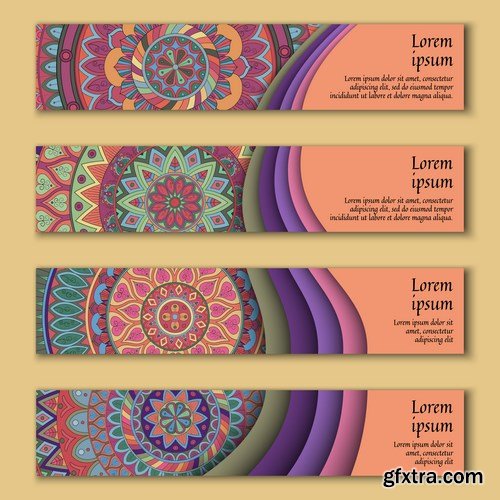 Tribal & Ethnic Ornamental Banners 3 - 20xEPS