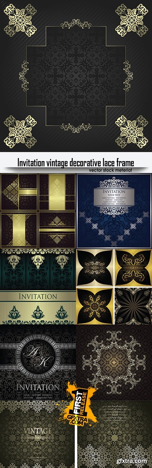 Invitation vintage decorative lace frame