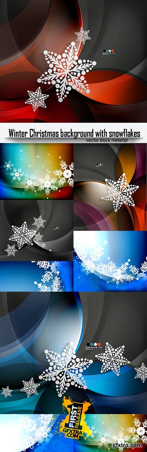 Winter Christmas background with snowflakes