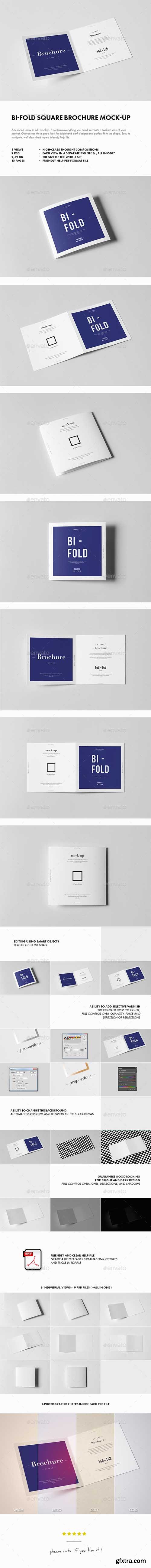 GR - Bi-Fold Square Brochure Mock-up 18212660