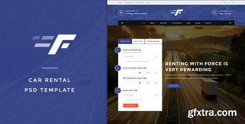 ThemeForest - Force - Car Rental & Service PSD Template 13469484