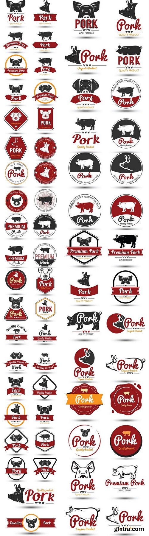 Pork label vector